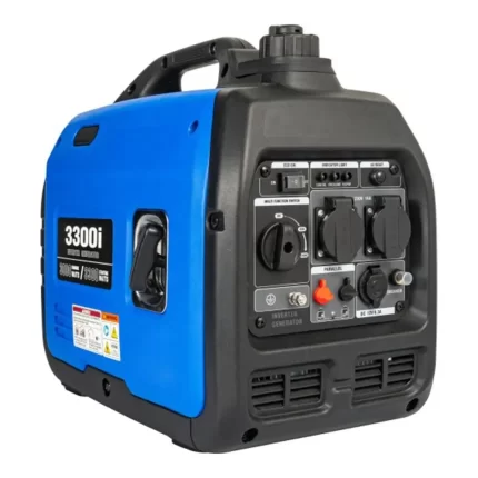 a blue and black portable generator